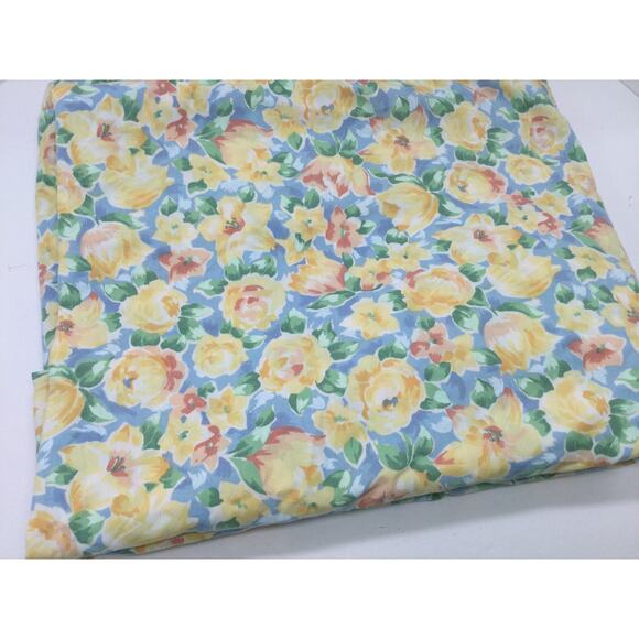 Vintage Discontinued Croscill Twin Size Fitted Sheet Yellow Flowers - Picture 3 of 8